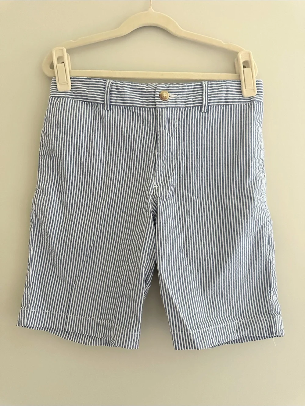 Polo Ralph Lauren Seersucker Shorts, Size 12, Blue/White Stripe